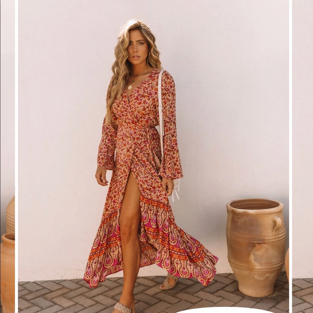 High low wrap dress